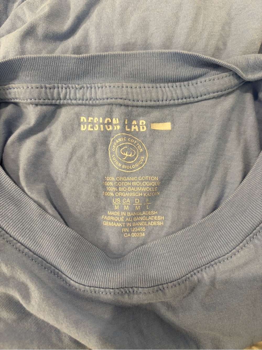 Design Lab Organic Cotton Cropped Tee | Periwinkle Blue | Size M - Picture 4 of 5